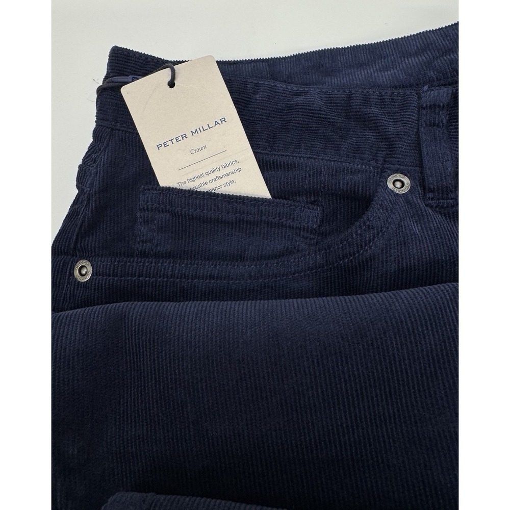 NWT Peter Millar Superior Soft Corduroy Five-Pocket Pant NAVY‎ Blue Size 38 $170 - Picture 2 of 9